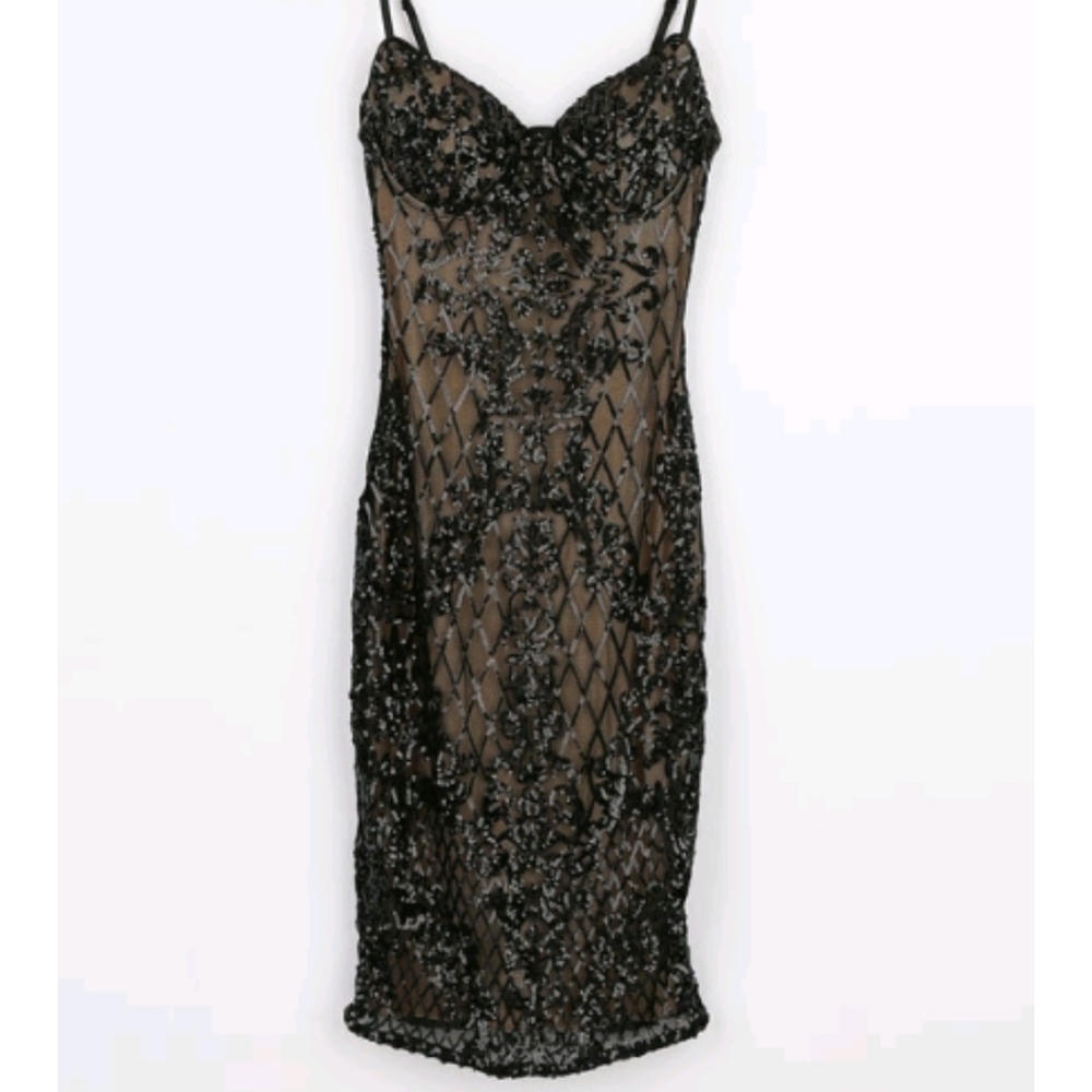 *SOLD OUT Lulu's Sequin Bustier Bodycon mini dress
